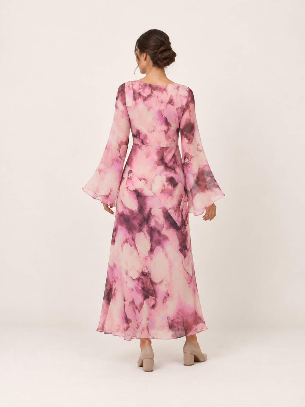 Blossom Pink Floral Maxi Dress - back