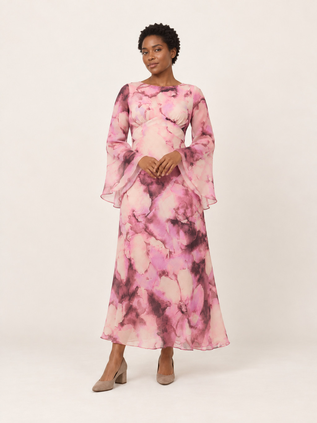 Blossom Pink Floral Maxi Dress - second-model
