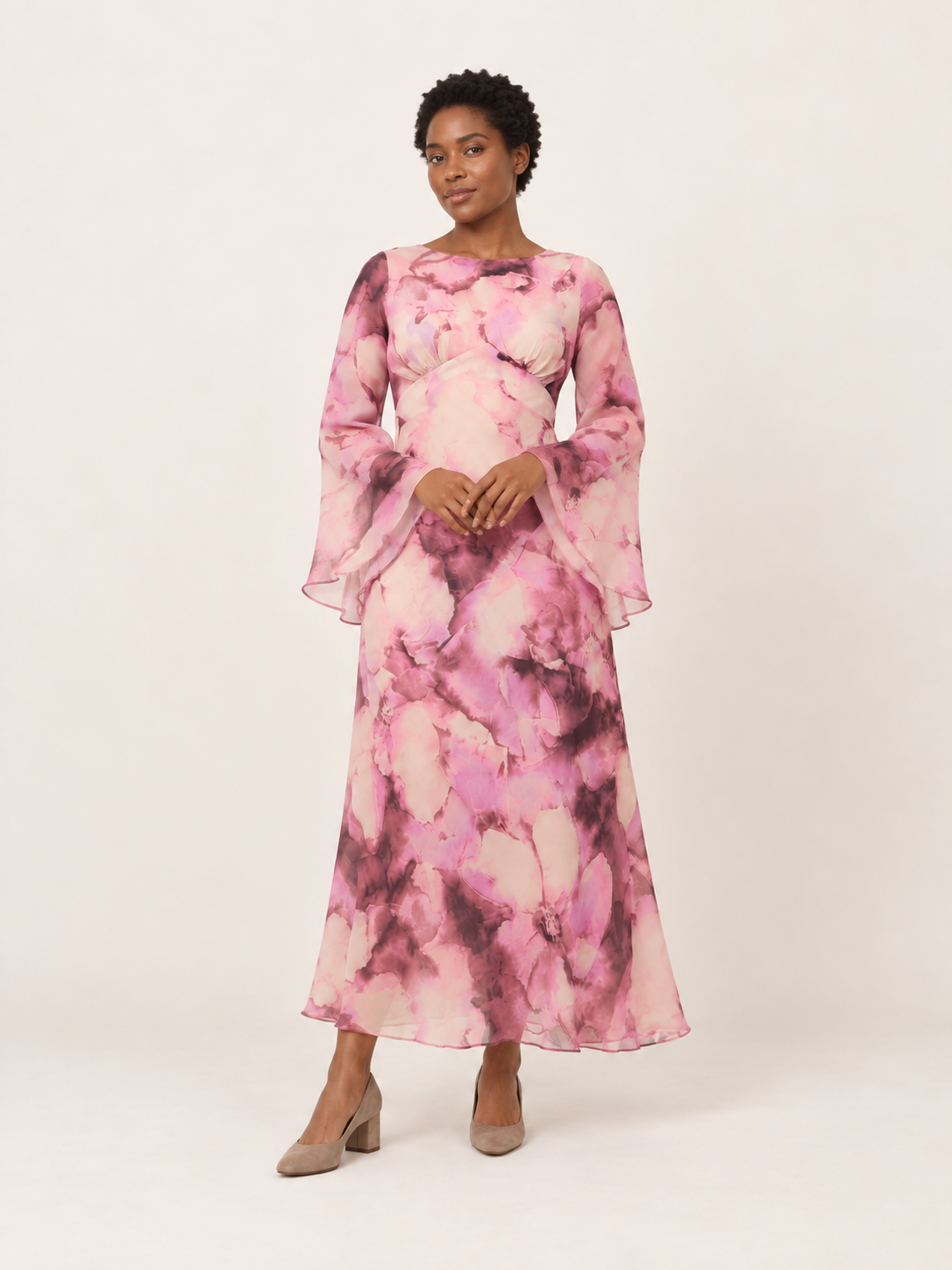 Blossom Pink Floral Maxi Dress - second-model