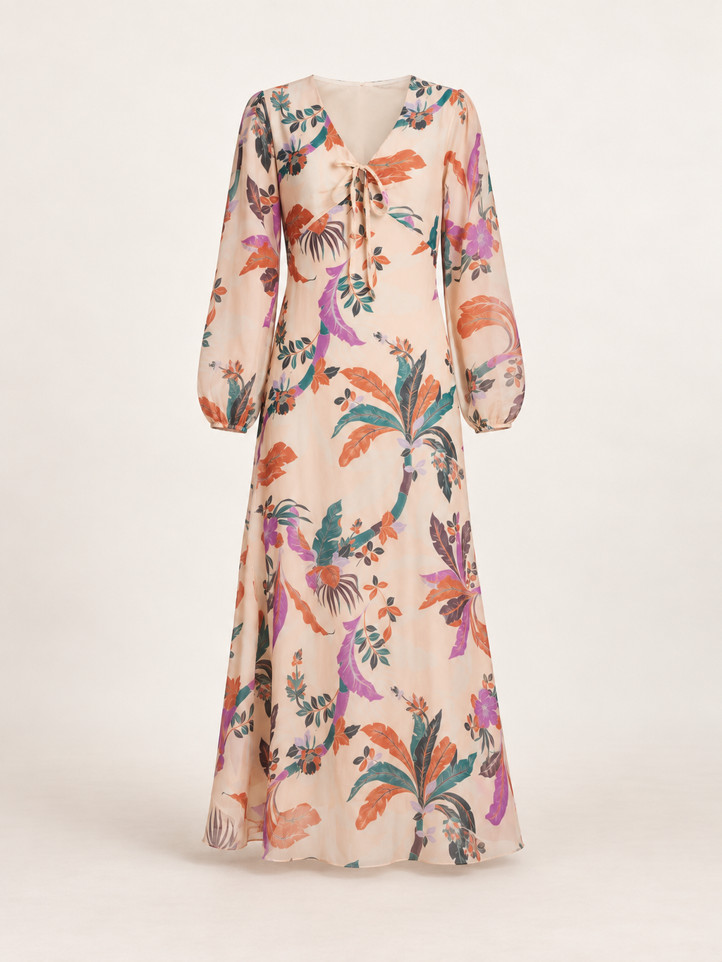 Blush Print viscose silk maxi dress — ghost-flat