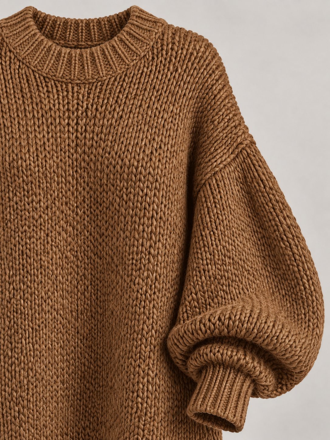 Oversized Knit Maxi Dress — brown — 04-detail
