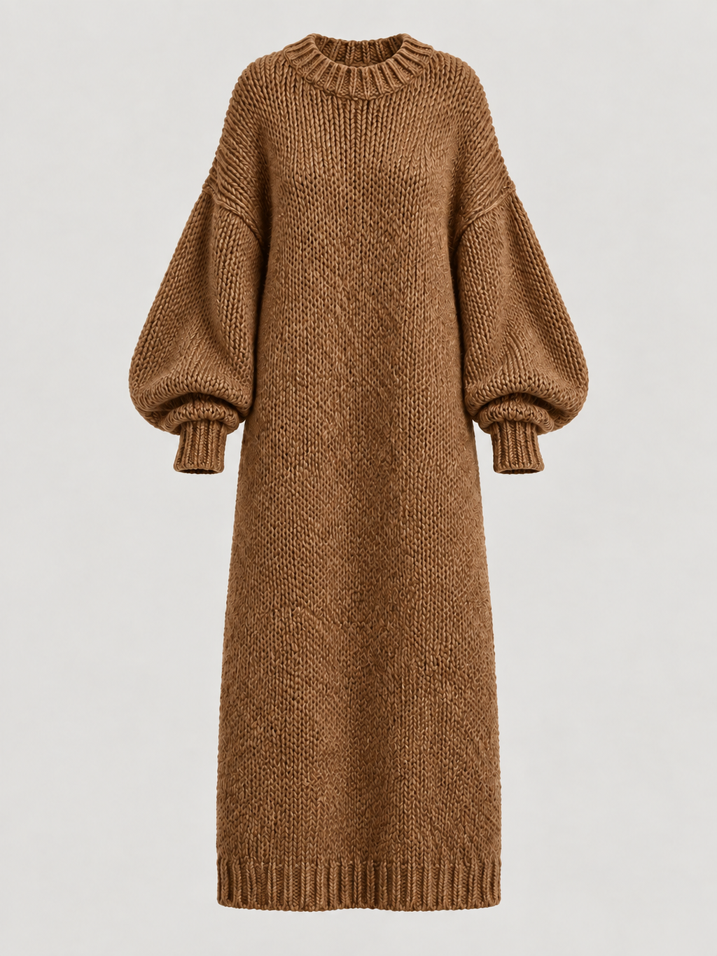 Oversized Knit Maxi Dress — brown — 06-ghost-flat