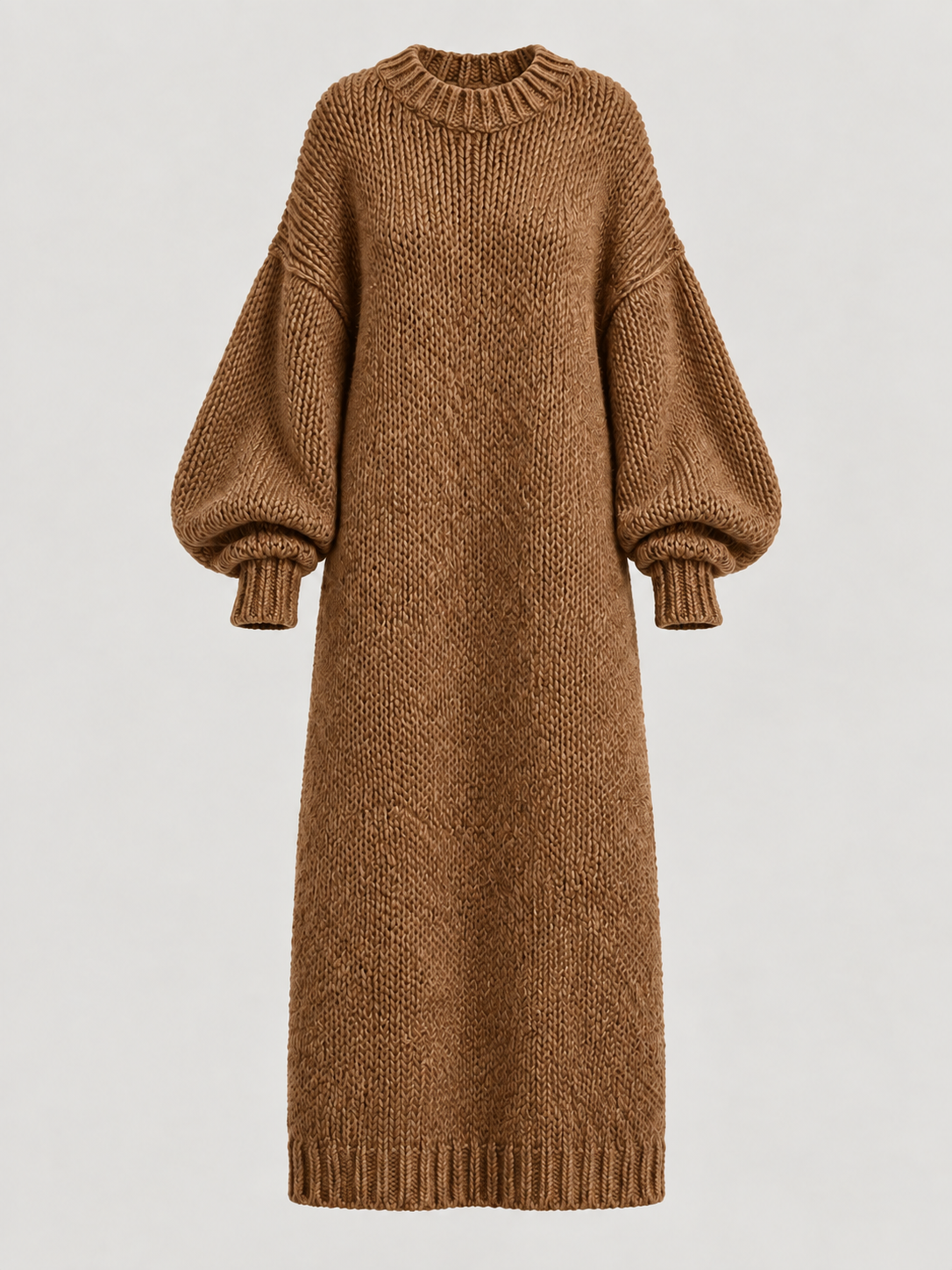 Oversized Knit Maxi Dress — brown — 06-ghost-flat