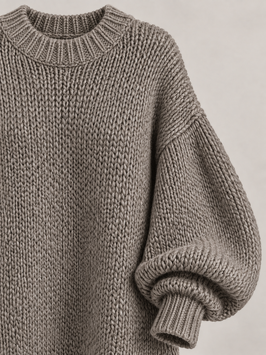 Oversized Knit Maxi Dress — grey — 04-detail