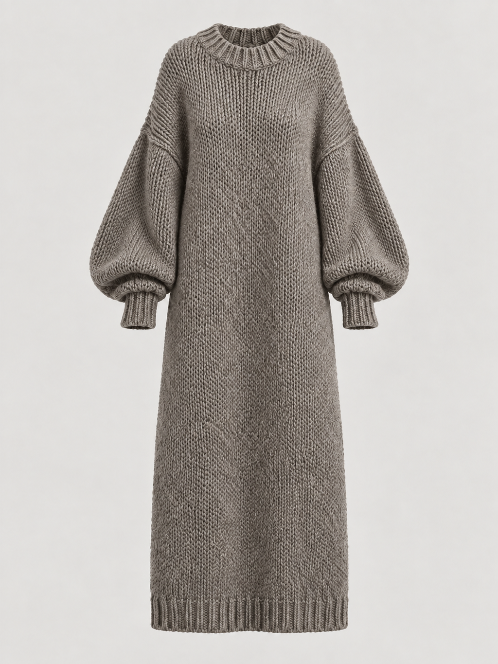 Oversized Knit Maxi Dress — grey — 06-ghost-flat