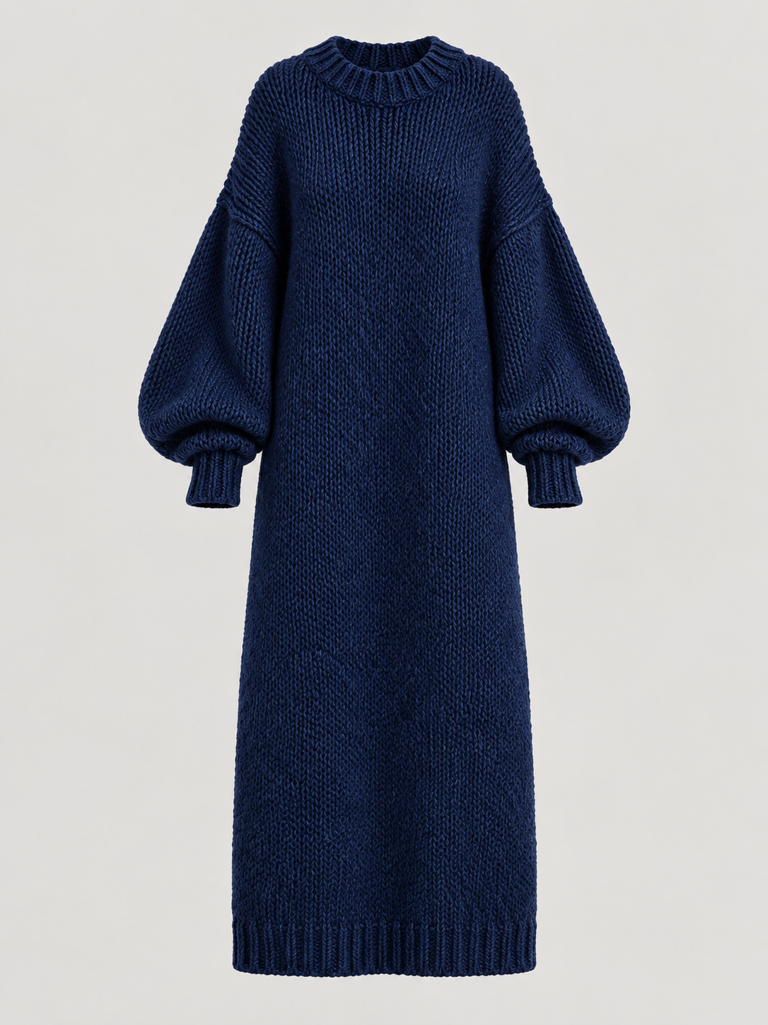 Oversized Knit Maxi Dress — Navy — 06-ghost-flat