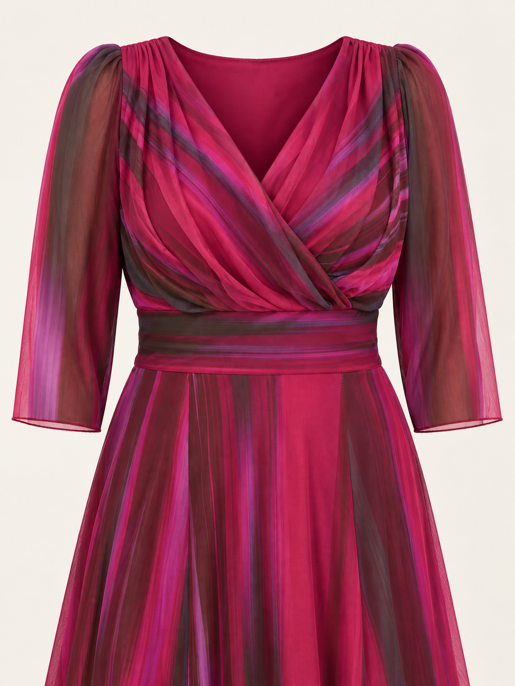 Wine ikat maxi dress, detail view