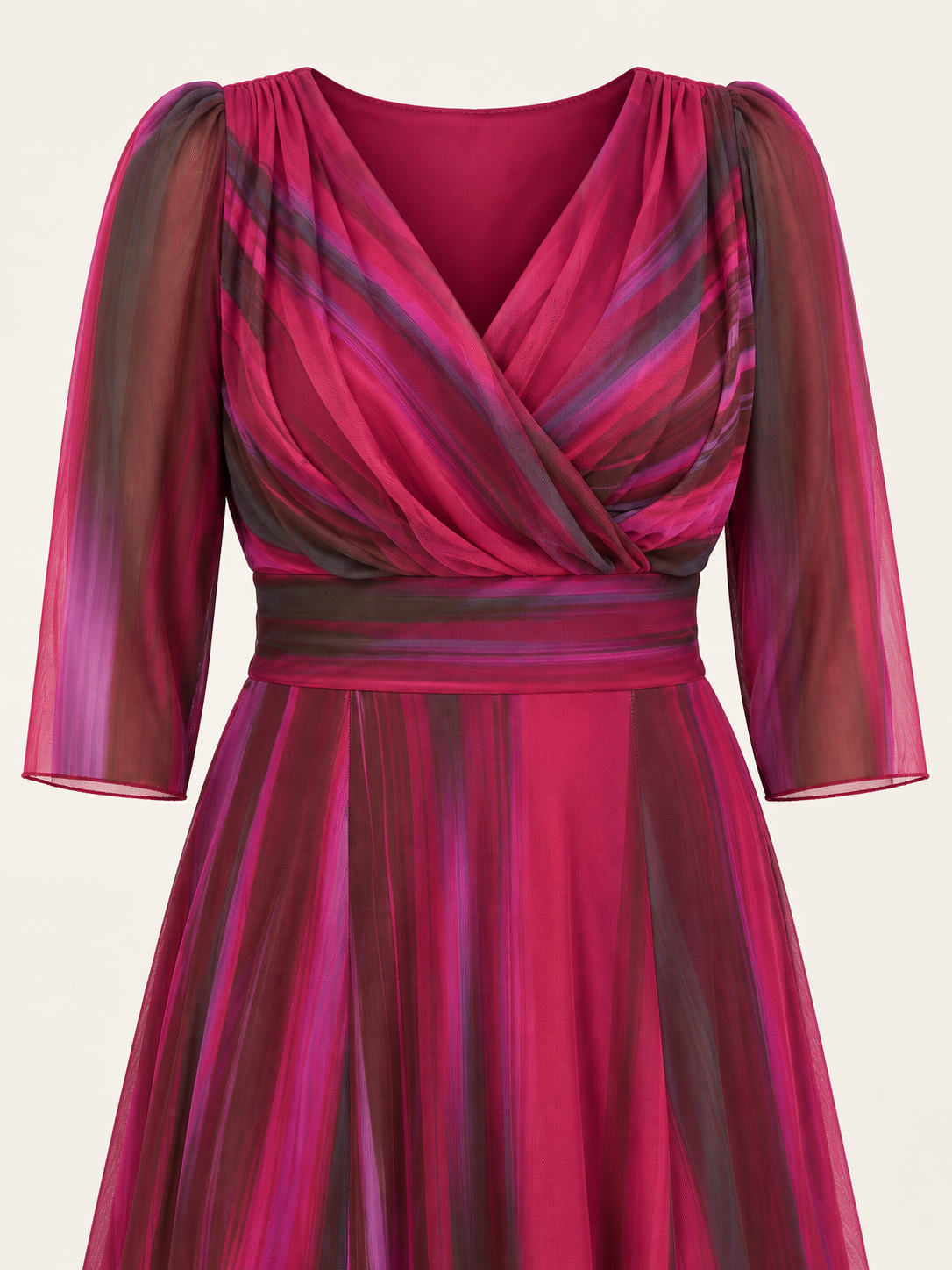 Wine ikat maxi dress, detail view